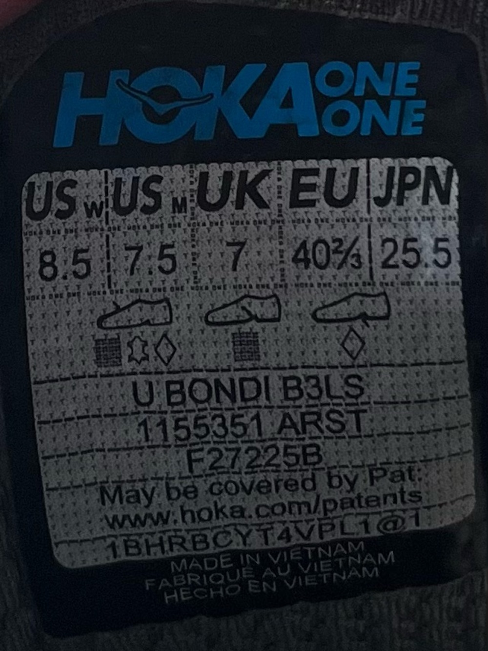 Hoka One One U Bondi B3LS Womens Sz 8.5 Walking Shoes Sneakers Alabaster Astroid - Picture 11 of 12